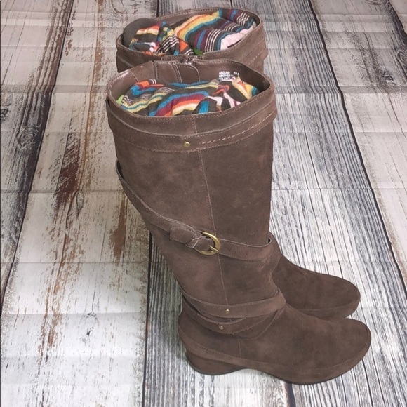 MeToo Brown Suede Leather knee-Hi Boots Sz 6 - Picture 1 of 9